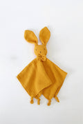 Doudou lapin orange – mousseline 100 % coton (certifié OEKO-TEX)