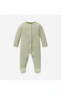 Grenouillère bébé kaki – coton certifié OEKO-TEX (tailles 3 et 6 mois)