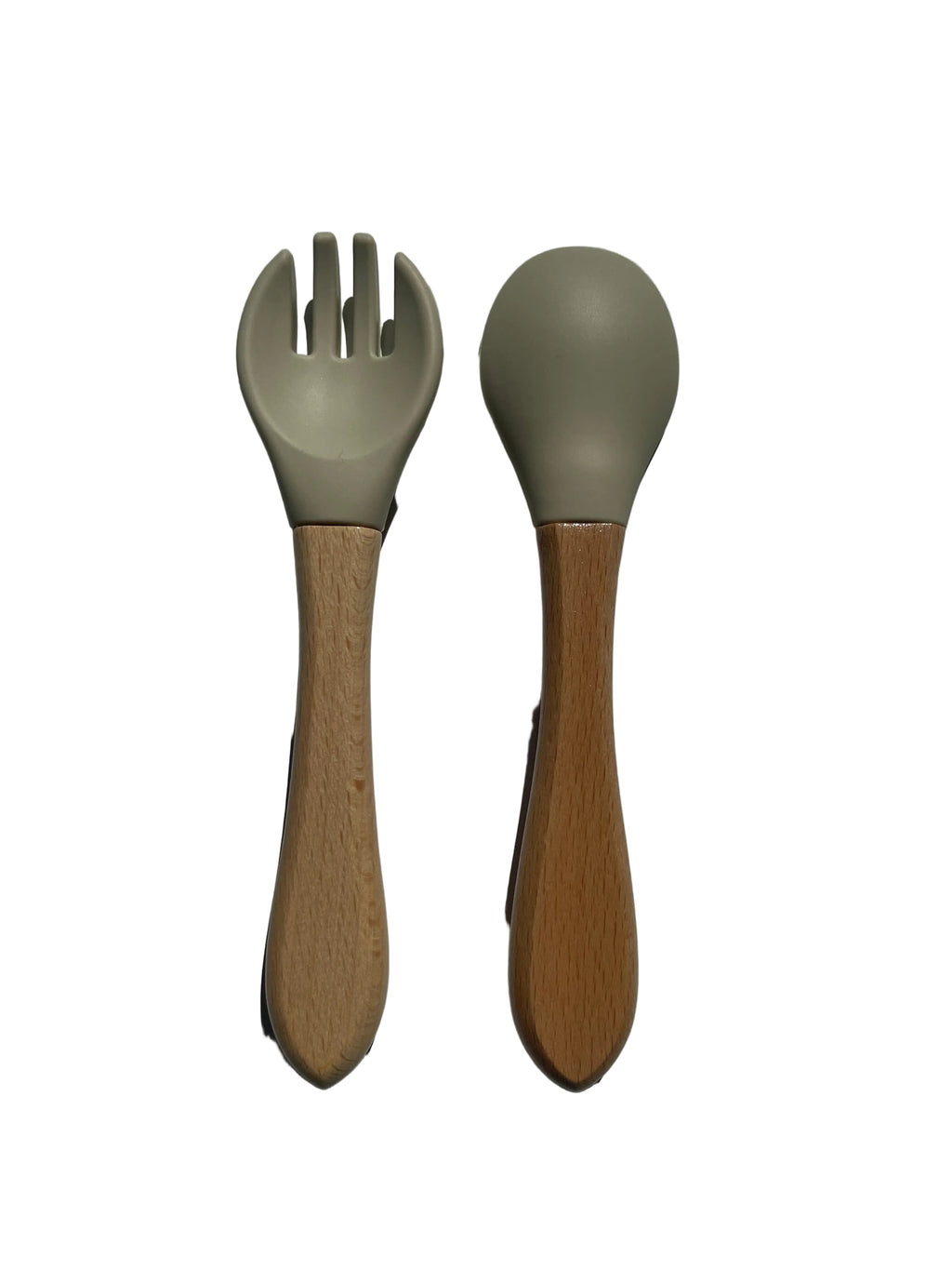 Couverts bébé à manche bois de l'ensemble repas