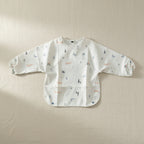 Bavoir imperméable bébé beige à poche, motif animalier, certifié OEKO-TEX